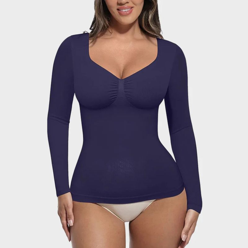 Top Moldeador de Manga Larga Sin Costuras