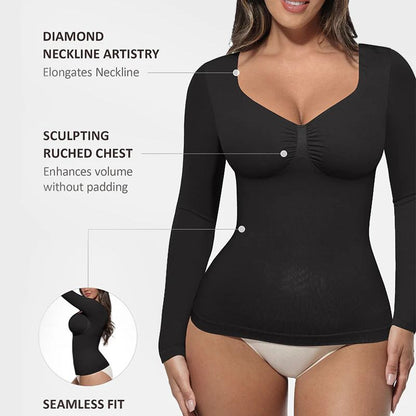 Top Moldeador de Manga Larga Sin Costuras