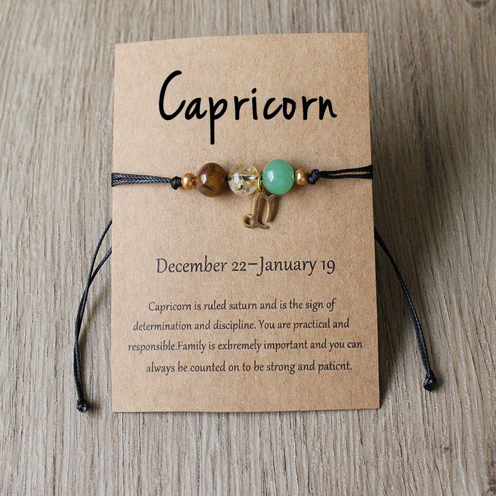 Zodiac Stone Bracelet – Natural Imperial, Amethyst & Aquamarine