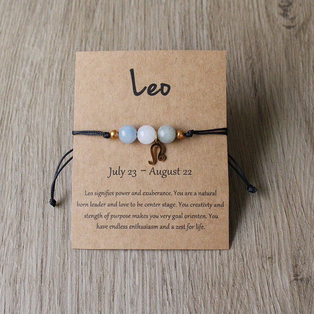Zodiac Stone Bracelet – Natural Imperial, Amethyst & Aquamarine