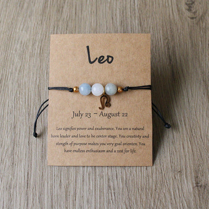Zodiac Stone Bracelet – Natural Imperial, Amethyst & Aquamarine