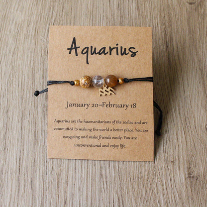 Zodiac Stone Bracelet – Natural Imperial, Amethyst & Aquamarine