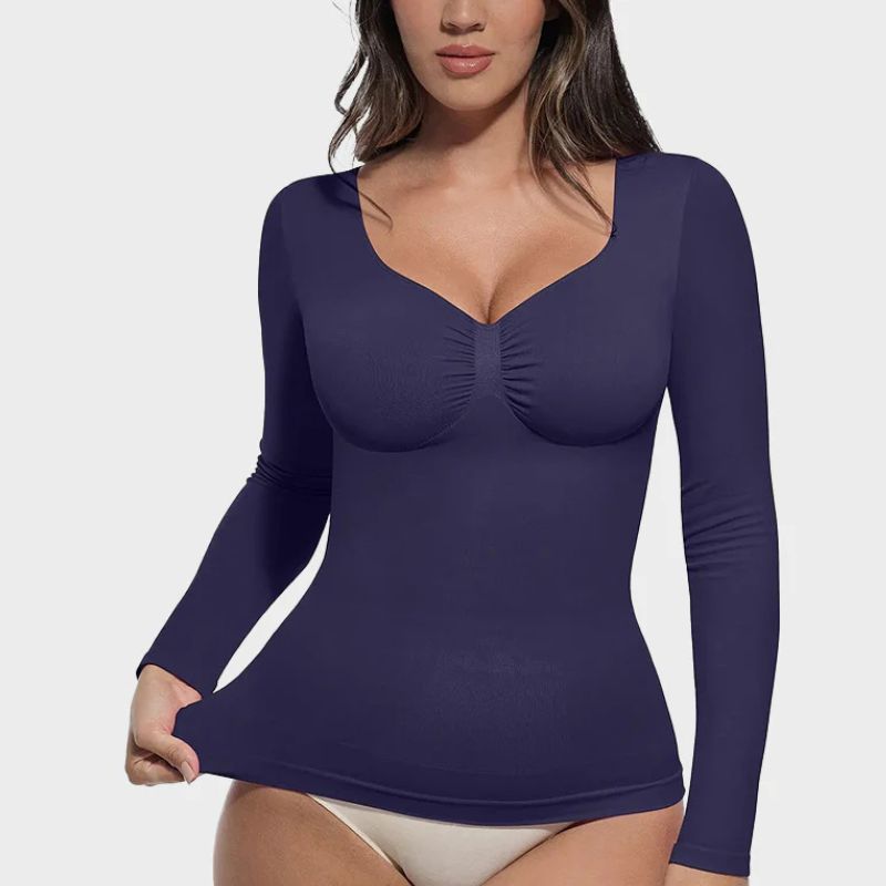 Top Moldeador de Manga Larga Sin Costuras