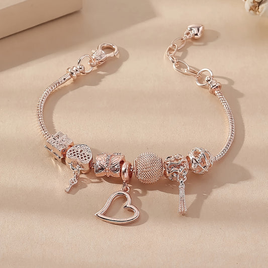 Heart & Butterfly Charm Bracelet