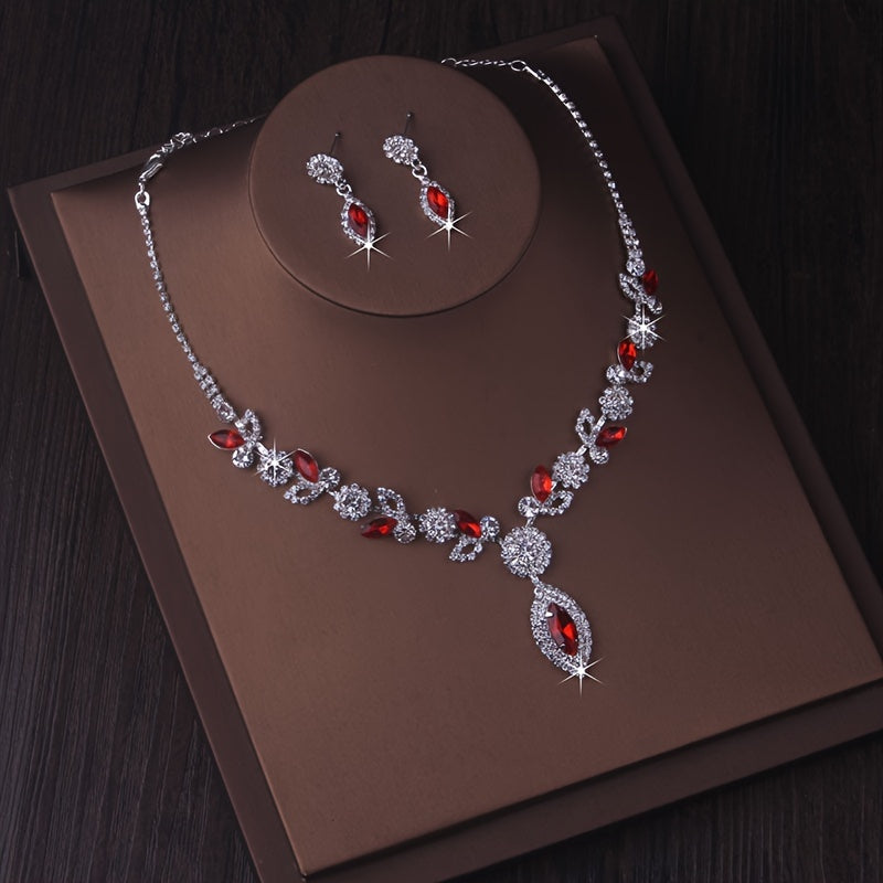 Silver-Plated Copper Necklace & Earrings Set