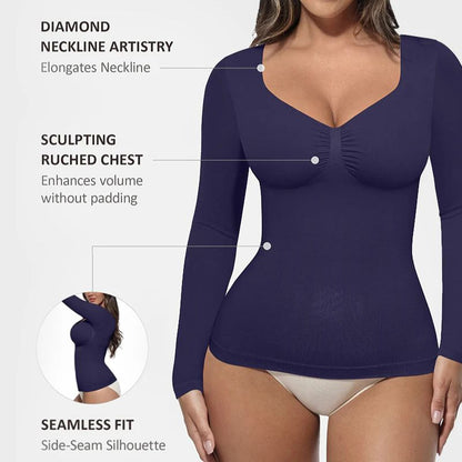 Top Moldeador de Manga Larga Sin Costuras