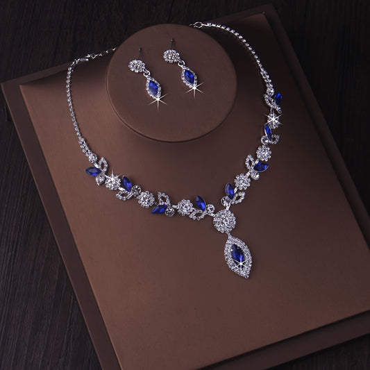 Silver-Plated Copper Necklace & Earrings Set