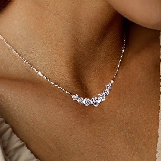 Seven Princess Silver Pendant Necklace