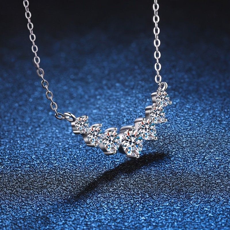 Seven Princess Silver Pendant Necklace