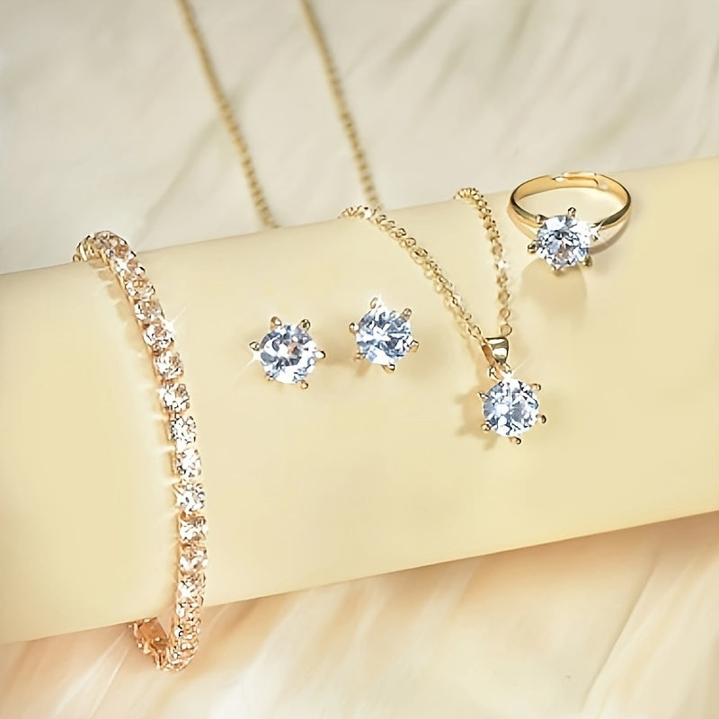 Luxury Zirconia Jewellery 4 Pieces Set