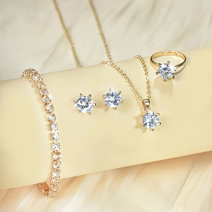 Luxury Zirconia Jewellery 4 Pieces Set