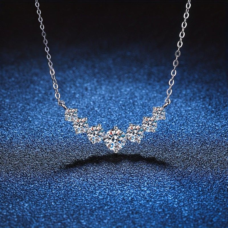 Seven Princess Silver Pendant Necklace