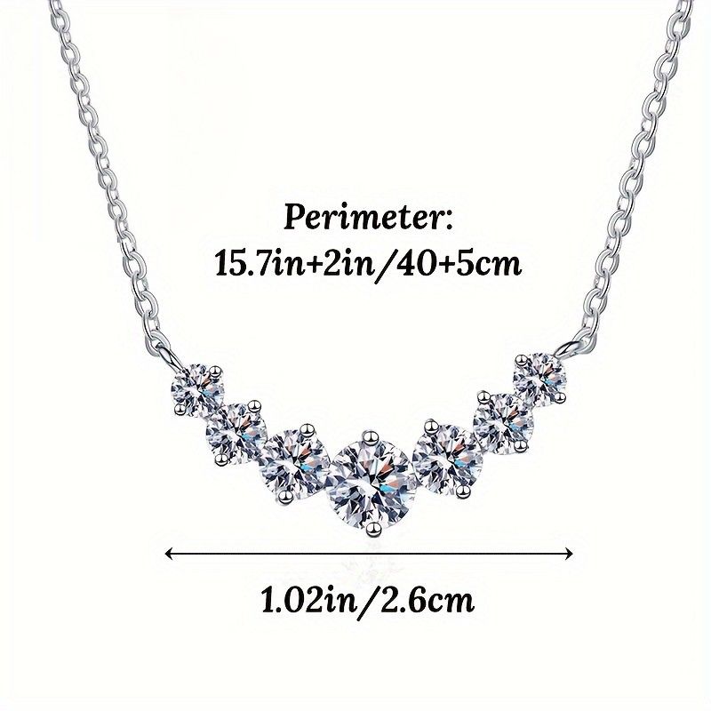 Seven Princess Silver Pendant Necklace