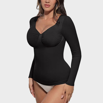 Top Moldeador de Manga Larga Sin Costuras