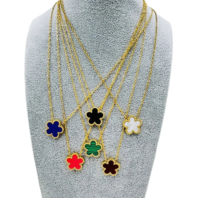 Double Sided Clover Pendant Necklace