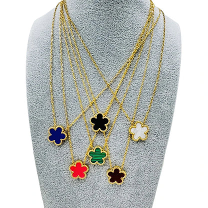 Double Sided Clover Pendant Necklace