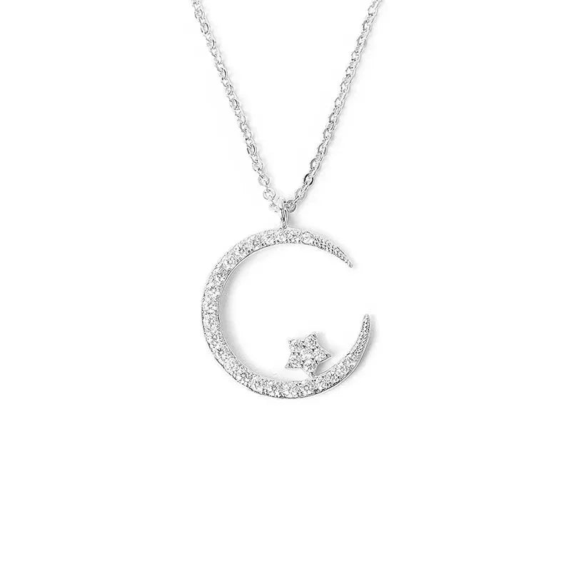 Star and Moon Pendant Necklace