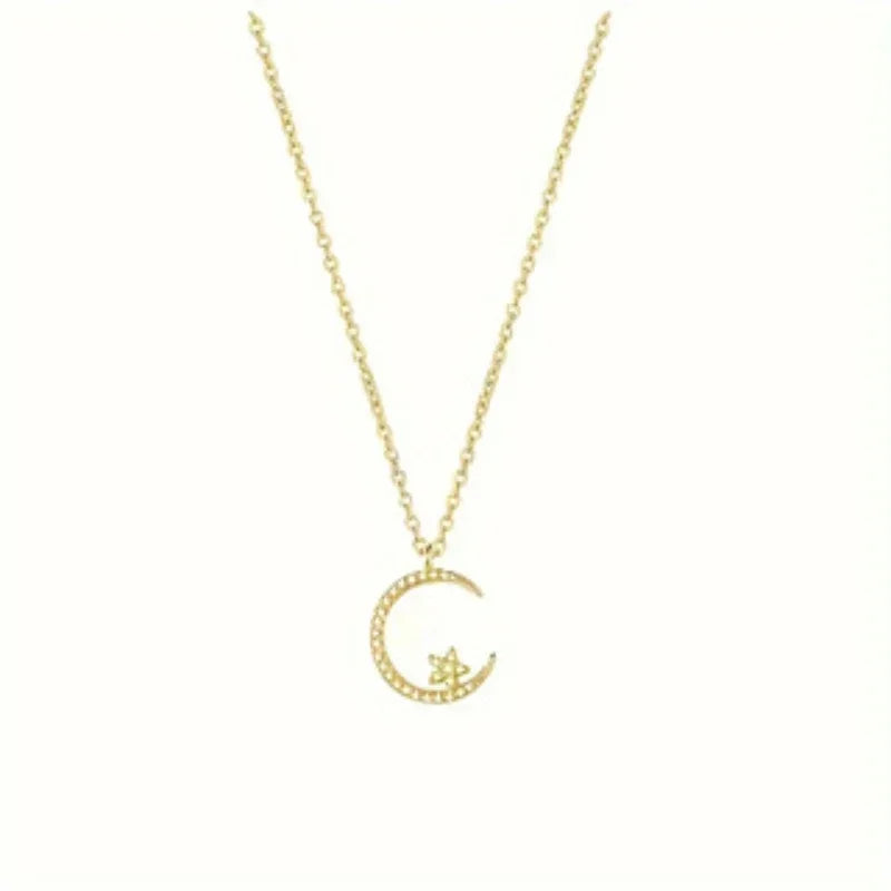 Star and Moon Pendant Necklace