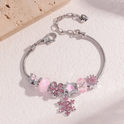 Stainless Steel Multi-Charm Beaded Bracelet