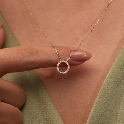 Crystal Circle Pendant Necklace