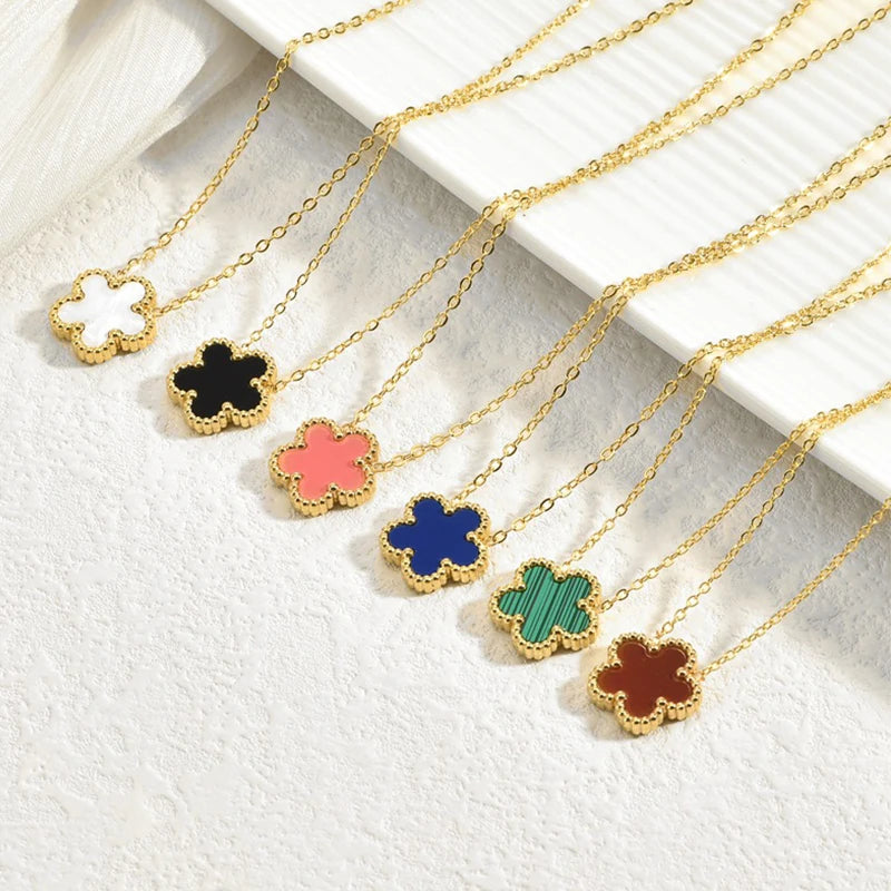 Double Sided Clover Pendant Necklace