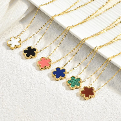 Double Sided Clover Pendant Necklace