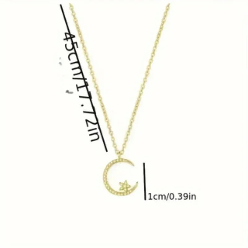 Star and Moon Pendant Necklace