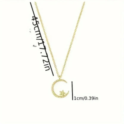 Star and Moon Pendant Necklace