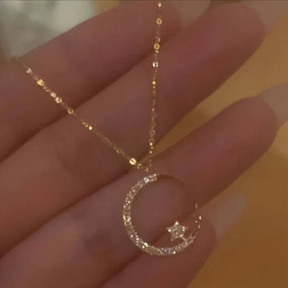 Star and Moon Pendant Necklace
