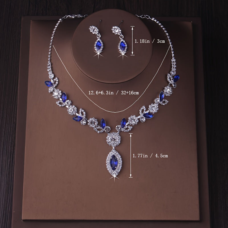 Silver-Plated Copper Necklace & Earrings Set